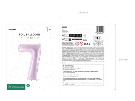 Balon foliowy Cyfra ''7'', 72cm, fiolet
