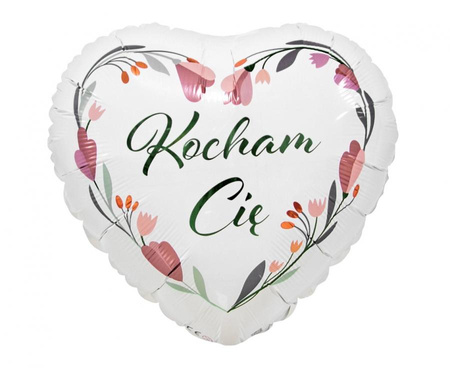 #BFK Balon foliowy Kocham Cię (białe serce), 18 cali KK