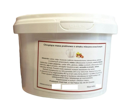 Pralina do tortu MLECZNO - ORZECHOWA z herbatnikami, croquant 1,5 kg Grejt Kejk