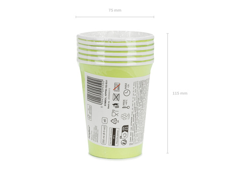 Kubeczki papierowe, lawenda, 250ml (1 op. / 6 szt.)