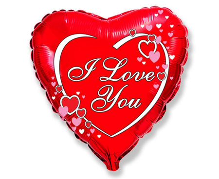 #BFK Balon foliowy 18" FX - I love you - red, pakowany