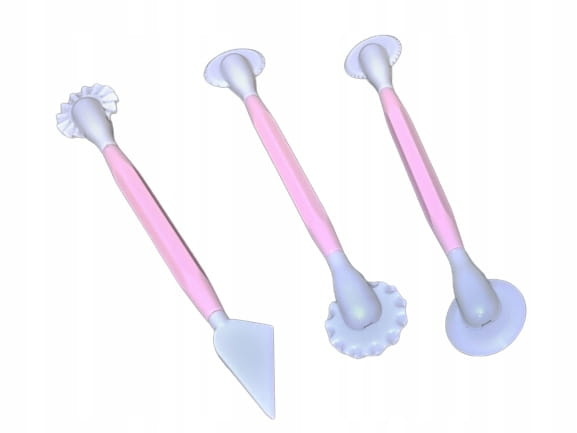 Zestaw 3 narzędzi do modelowania dekoracji z masy cukrowej o długości 16,5 cm