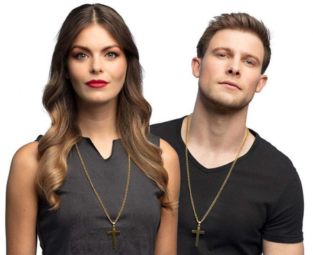 #STAI Naszyjnik krzyż, złoty