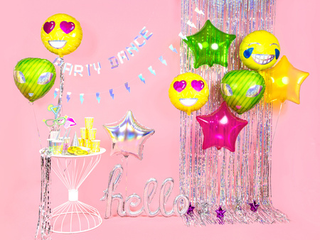 Balon foliowy Litera ''E'', 35cm, holograficzny