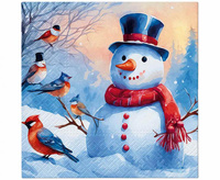 #ZSE Serwetki PAW wzorzyste Distinctive Snowman 33x33 cm / 20 szt.