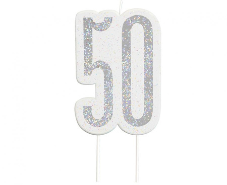 #SU Świeczka piker Glitz 50, srebrna