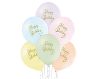 #BL Balony D11 Happy Birthday Pastel 1C2S, 50 szt.