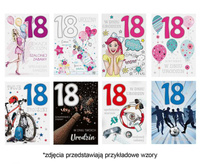 #ZK Laurka z cyframi na gąbkach exclusive B6GE 117x167 Urodziny 18-stka zest. 699 Grafika - Chłopak, Cyfry, Dziewczyna kk.