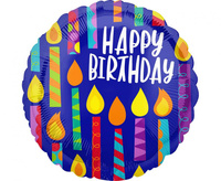 #BFK Balon foliowy 18" Happy Birthday Candles, zapakowany