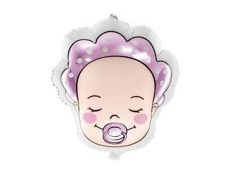 Balon foliowy Bobas - Dziewczynka, 40x45cm Party Deco