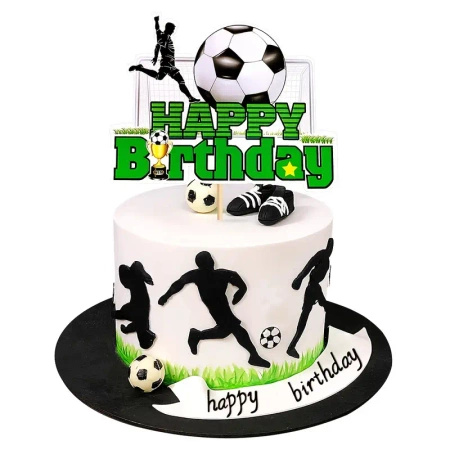 Urodzinowy topper na tort Happy Birthday PIŁKA N0ŻNA BRAMKA PIŁKARZ