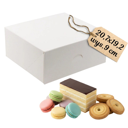 Pudełko na ciasto 20,7x19,2x9 cm BIAŁE