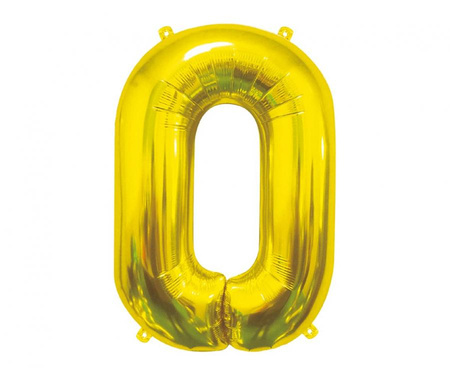 Balon foliowy B&C Cyfra 0, złota, 85 cm AA