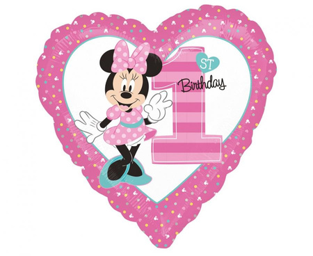 #BFK Balon foliowy 18" HRT - "Minnie Mouse 1st Birthday "