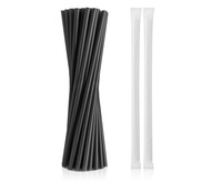 #ZSŁ Rurki (słomki) wielokrotnego użytku w bibułce, czarne, 7,5x240 mm/ 200 szt.
