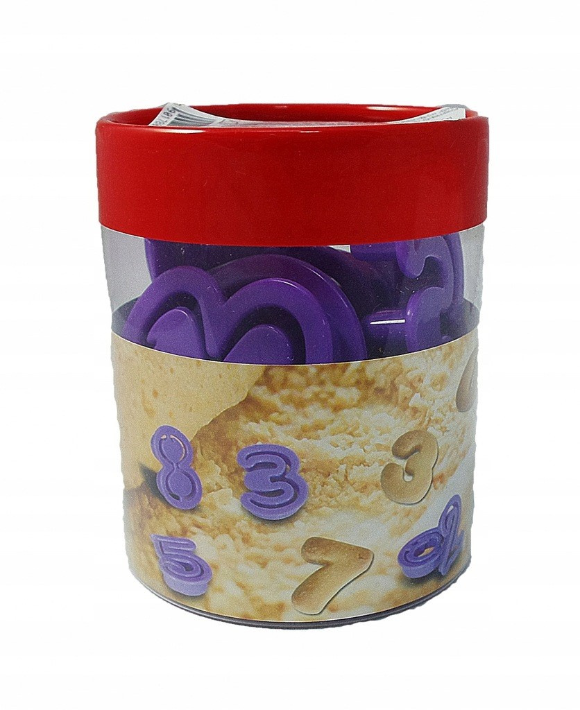 Pudełko z kompletem foremek cyfry 0-9 Disney - widok z bliska