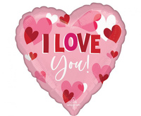 #BFK Balon foliowy Jumbo - I Love You Playful Hearts, 71x71 cm,zapakowany