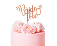 #DETO Dekoracja na tort Bride to be, różowo-złota