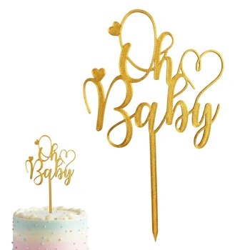 Topper na tort OH BABY 15x10 cm Gender reval Baby Shower