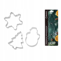 Zestaw 3 szt. foremek świątecznych CHOINKA ŚNIEŻYNKA BAŁWANEK Galicja