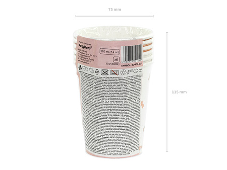 Kubeczki She said yes!, różowe złoto, 220ml (1 op. / 6 szt.)