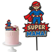 Topper na tort 16x6,5 cm SUPER MAMA DZIEŃ MAMY WZ.II