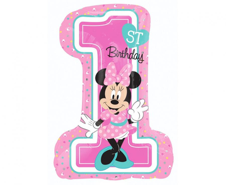 #BFK Balon foliowy 36" SHP - "Minnie Mouse 1st Birthday "