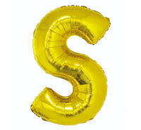 #BFK Balon foliowy "Litera S", złota, 89 cm KK