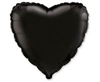 #BFK Balon foliowy 18" FX - Serce (czarne), pakowany