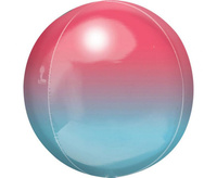 #BFK Balon foliowy Kula ombre, czerwony-niebieski