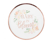 #ZTA Talerzyki papierowe Floral baby in Bloom, 24 cm, 8 szt.