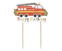 #DETO Dekoracja papierowa na tort Fireman, 13x7.7 cm