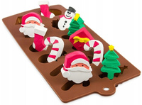 Forma silikonowa świąteczna czekoladki, pralinki , dekoracje święta BAŁWANEK, MIKOŁAJ, CHOINKI, LASKI CUKROWE