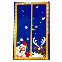 Woreczki celofanowe 30x50 cm MIKOŁAJ Z RENIFEREM NIEBIESKIE 50 sztuk