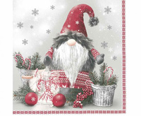#ZSE Serwetki papierowe Scandinavian Gnome with Candy Canes, 33x33 cm, 20 szt.