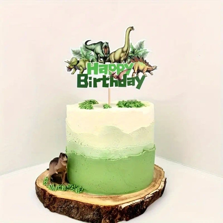 Papierowy topper na tort HAPPY BIRTHDAY DINOZAURY