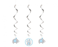 #DEI Dekoracja wisząca Floral Elephant, niebieska, 66 cm, 3 szt. KK