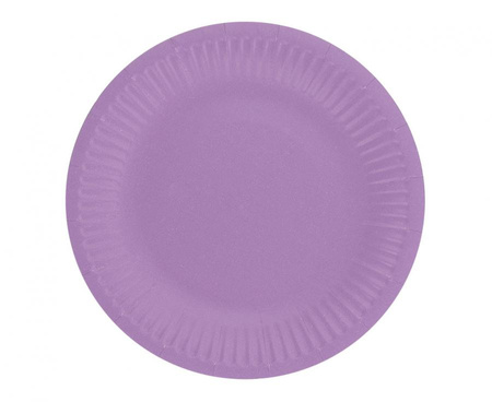 #ZTA_GD Talerzyki pap. jednokolorowe, lawendowe, certyfikat FSC, 18 cm, 6 szt.