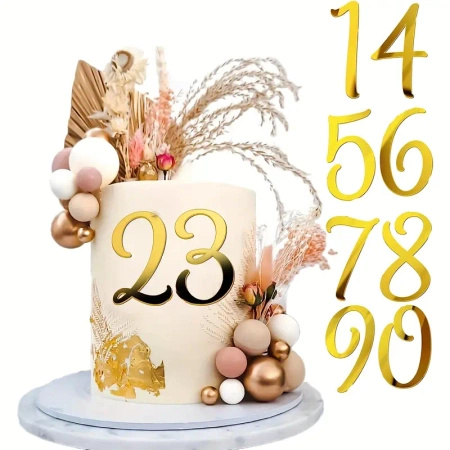 Topper na tort cyfra 0 ZERO 4,5x3 cm