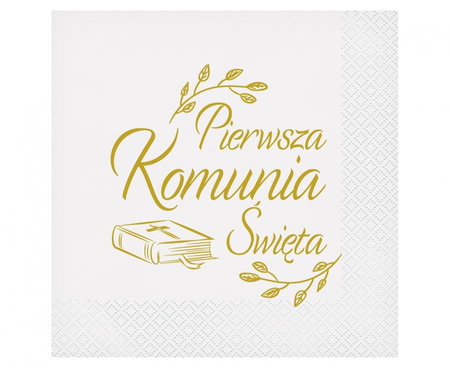 #ZSE_GD Serwetki Pierwsza Komunia Święta (biblia), certyfikat FSC, 33x33 cm/ 20 szt.