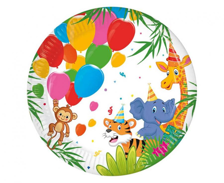 #ZTA Talerzyki papierowe Jungle Balloons FSC, 20 cm, 8 szt.