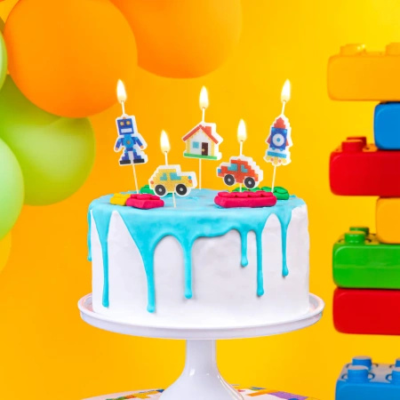 Świeczki urodzinowe KLOCKI 5 szt. Party Pal
