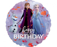 #BFK Balon foliowy 18" Frozen 2 Happy Birthday, zapakowany