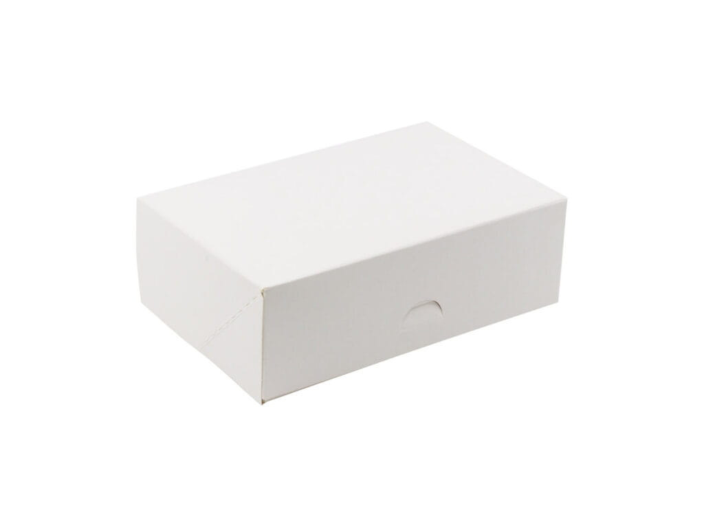 Białe pudełko na ciasto 21x14x7 cm widok z góry