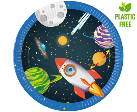 #ZTA Talerzyki papierowe Rocket Space (next generation) 23cm, 8 szt. (plastic-free)