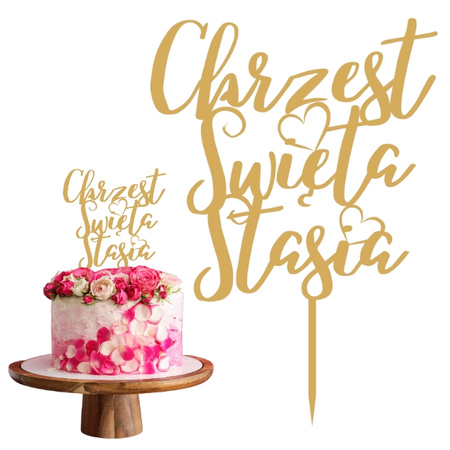 Topper na tort CHRZEST ŚWIĘTY WZ.VII | WYBÓR KOLORU + IMIE GRATIS