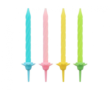 #SU Świeczki urodzinowe - 4 kolory, 6 cm, 24/12 szt.  (produkt pakowany w display)