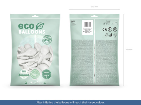 Balony Eco 30cm metalizowane, brązowy (1 op. / 100 szt.)