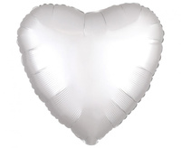 #BFK Balon foliowy 18 cali Serce "Satin Luxe White" 43 cm, zapakowany