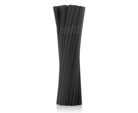 #ZSŁ Rurki (słomki) łamane wielokrotnego użytku, czarne 5x210mm/ 500 szt.